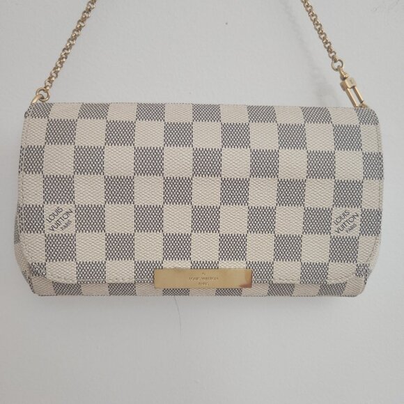 LOUIS VUITTON Favorite PM Crossbody Clutch Damier Azur White N41277 Dust Bag Box - Picture 13 of 15